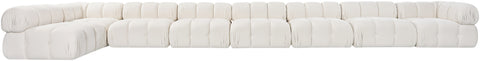Camden Cream Velvet Performance Fabric Upholstered Sectional, 8-Piece (Style 4)