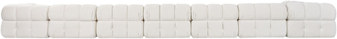 Camden Cream Velvet Performance Fabric Upholstered Sectional, 8-Piece (Style 4)