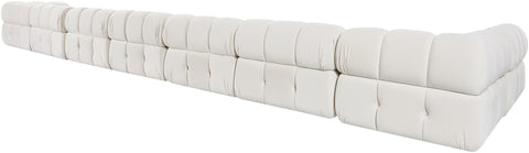 Camden Cream Velvet Performance Fabric Upholstered Sectional, 8-Piece (Style 4)