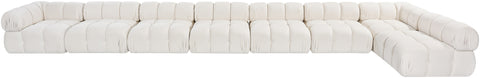 Camden Cream Velvet Performance Fabric Upholstered Sectional, 8-Piece (Style 4)