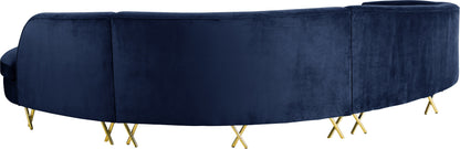 Simba Navy Velvet 3pc. Sectional Sectional