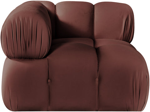 Camden Rose Velvet Performance Fabric Upholstered Corner Chair, 1 Piece