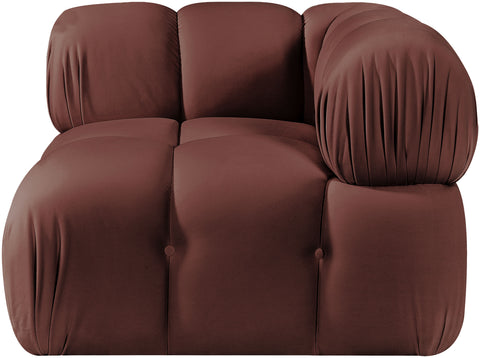 Camden Rose Velvet Performance Fabric Upholstered Corner Chair, 1 Piece