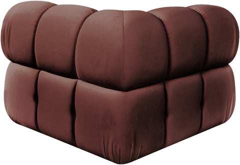 Camden Rose Velvet Performance Fabric Upholstered Corner Chair, 1 Piece