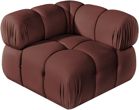Camden Rose Velvet Performance Fabric Upholstered Corner Chair, 1 Piece