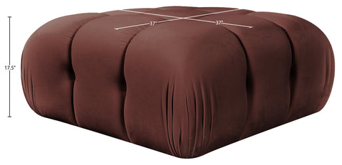 Camden Rose Velvet Performance Fabric Upholstered Ottoman, 1 Piece