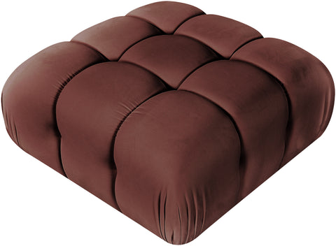 Camden Rose Velvet Performance Fabric Upholstered Ottoman, 1 Piece