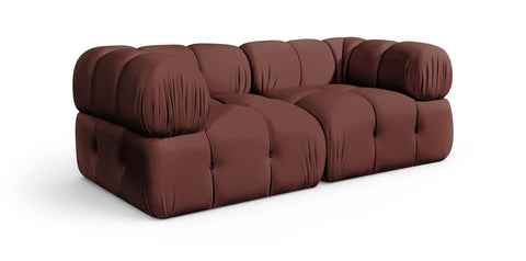 Camden Rose Velvet Performance Fabric Upholstered Sofa, 2-Piece