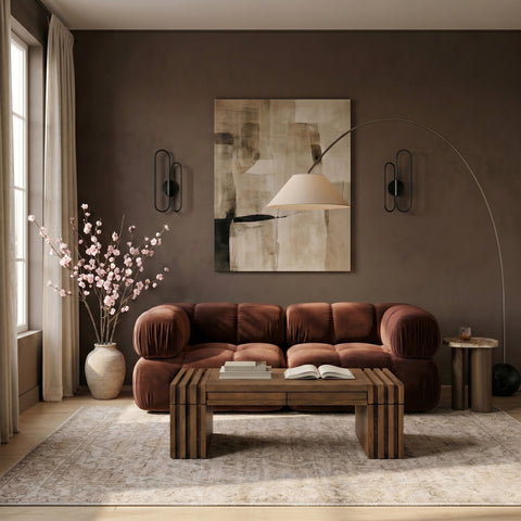 Camden Rose Velvet Performance Fabric Upholstered Sofa, 2-Piece