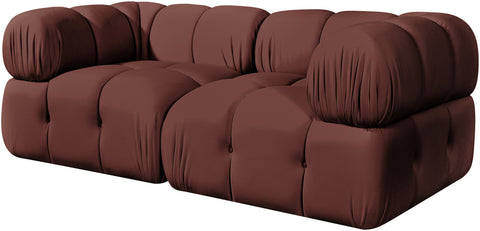 Camden Rose Velvet Performance Fabric Upholstered Sofa, 2-Piece