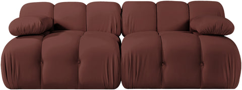 Camden Rose Velvet Performance Fabric Upholstered Sofa, 2-Piece (Style 2)