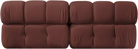 Camden Rose Velvet Performance Fabric Upholstered Sofa, 2-Piece (Style 2)