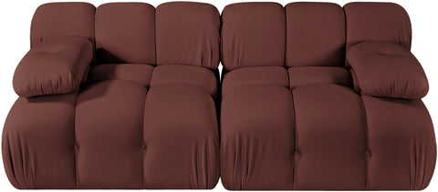 Camden Rose Velvet Performance Fabric Upholstered Sofa, 2-Piece (Style 2)