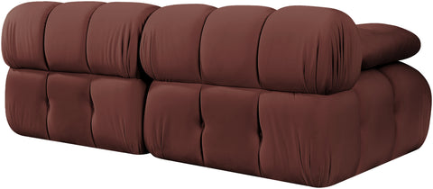 Camden Rose Velvet Performance Fabric Upholstered Sofa, 2-Piece (Style 2)