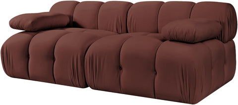 Camden Rose Velvet Performance Fabric Upholstered Sofa, 2-Piece (Style 2)
