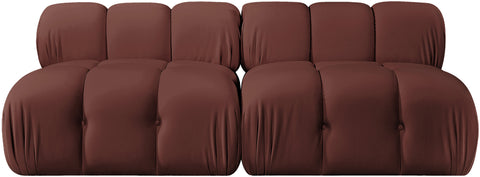 Camden Rose Velvet Performance Fabric Upholstered Sofa, 2-Piece (Style 2)