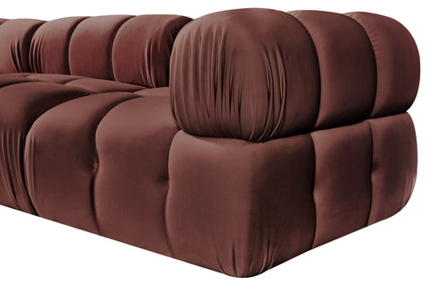 Camden Rose Velvet Performance Fabric Upholstered Sofa, 3-Piece