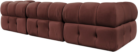 Camden Rose Velvet Performance Fabric Upholstered Sofa, 3-Piece