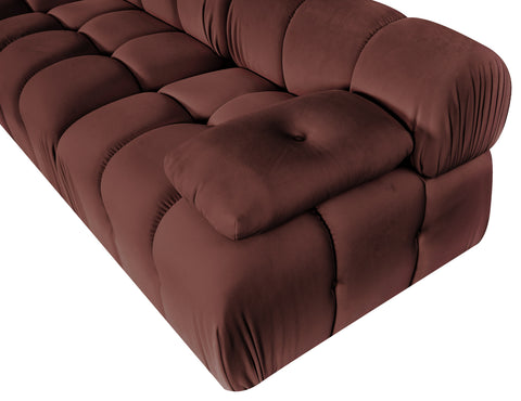 Camden Rose Velvet Performance Fabric Upholstered Sofa, 3-Piece (Style 2)