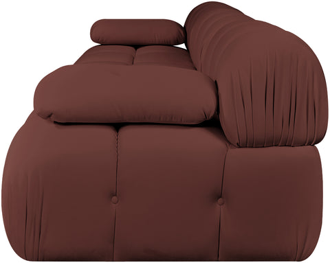 Camden Rose Velvet Performance Fabric Upholstered Sofa, 3-Piece (Style 2)