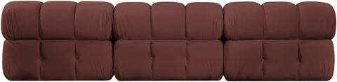 Camden Rose Velvet Performance Fabric Upholstered Sofa, 3-Piece (Style 2)