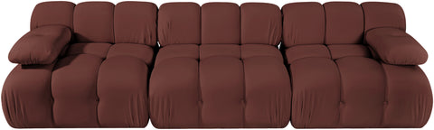 Camden Rose Velvet Performance Fabric Upholstered Sofa, 3-Piece (Style 2)