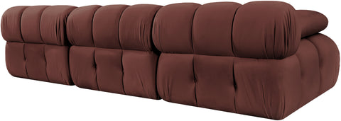 Camden Rose Velvet Performance Fabric Upholstered Sofa, 3-Piece (Style 2)