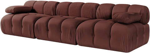 Camden Rose Velvet Performance Fabric Upholstered Sofa, 3-Piece (Style 2)