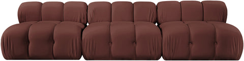 Camden Rose Velvet Performance Fabric Upholstered Sofa, 3-Piece (Style 2)