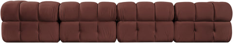 Camden Rose Velvet Performance Fabric Upholstered Sofa, 4-Piece