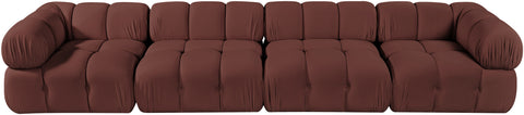 Camden Rose Velvet Performance Fabric Upholstered Sofa, 4-Piece