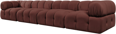 Camden Rose Velvet Performance Fabric Upholstered Sofa, 4-Piece