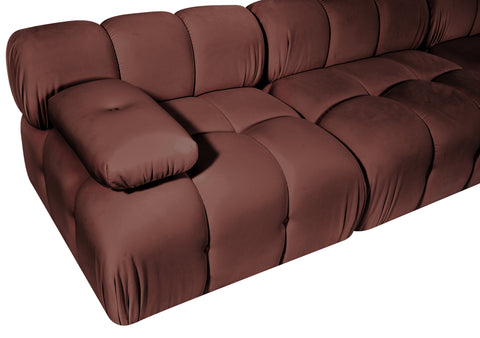 Camden Rose Velvet Performance Fabric Upholstered Sofa, 4-Piece (Style 2)