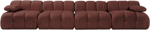 Camden Rose Velvet Performance Fabric Upholstered Sofa, 4-Piece (Style 2)