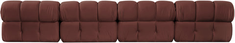 Camden Rose Velvet Performance Fabric Upholstered Sofa, 4-Piece (Style 2)