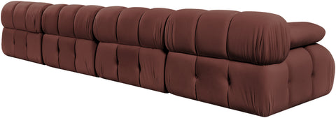 Camden Rose Velvet Performance Fabric Upholstered Sofa, 4-Piece (Style 2)
