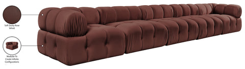 Camden Rose Velvet Performance Fabric Upholstered Sofa, 5-Piece