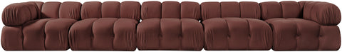 Camden Rose Velvet Performance Fabric Upholstered Sofa, 5-Piece