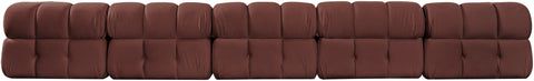 Camden Rose Velvet Performance Fabric Upholstered Sofa, 5-Piece