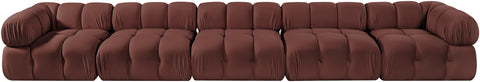 Camden Rose Velvet Performance Fabric Upholstered Sofa, 5-Piece
