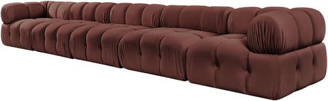 Camden Rose Velvet Performance Fabric Upholstered Sofa, 5-Piece