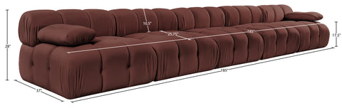 Camden Rose Velvet Performance Fabric Upholstered Sofa, 5-Piece (Style 2)