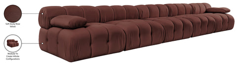 Camden Rose Velvet Performance Fabric Upholstered Sofa, 5-Piece (Style 2)