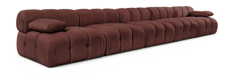 Camden Rose Velvet Performance Fabric Upholstered Sofa, 5-Piece (Style 2)