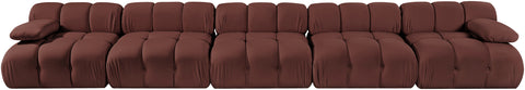 Camden Rose Velvet Performance Fabric Upholstered Sofa, 5-Piece (Style 2)