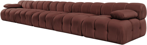 Camden Rose Velvet Performance Fabric Upholstered Sofa, 5-Piece (Style 2)