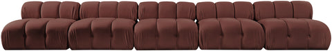 Camden Rose Velvet Performance Fabric Upholstered Sofa, 5-Piece (Style 2)