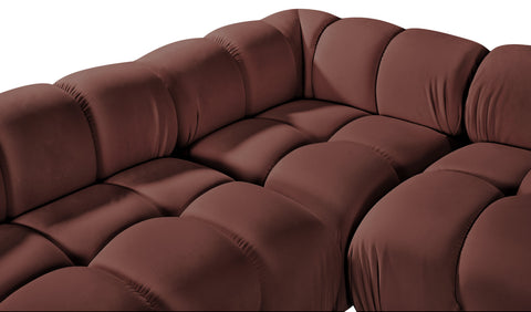 Camden Rose Velvet Performance Fabric Upholstered Sectional, 4-Piece