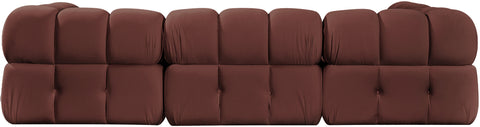 Camden Rose Velvet Performance Fabric Upholstered Sectional, 4-Piece
