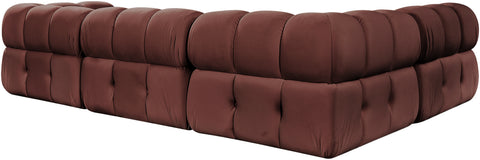 Camden Rose Velvet Performance Fabric Upholstered Sectional, 4-Piece